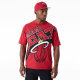 NEW ERA MIAMI HEAT NBA LARGE WORDMARK DARK OVERSIZED T-SHIRT 'RED'