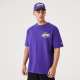 NEW ERA LOS ANGELES LAKERS NBA INFILL TEAM LOGO OVERSIZED T-SHIRT 'PURPLE'