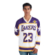 NBA LEBRON JAMES LOS ANGELES LAKERS FULL SLEEVE OVERSIZED HOCKEY T-SHIRT 'WHITE'