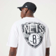 NEW ERA BROOKLYN NETS NBA INFILL TEAM LOGO OVERSIZED T-SHIRT 'WHITE/BLACK'