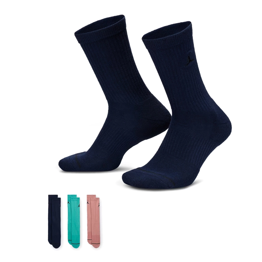 JORDAN EVERYDAY CREW SOCKS (3 PAIRS) 'MULTI-COLOUR'