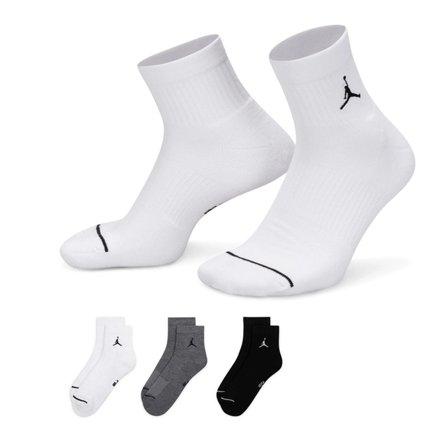 JORDAN EVERYDAY ANKLE SOCKS (3 PAIRS) 'MULTI-COLOUR'