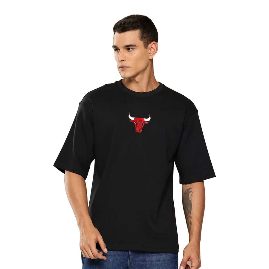 NBA CHICAGO BULLS GRAPHIC OVERSIZED T-SHIRT 'BLACK'