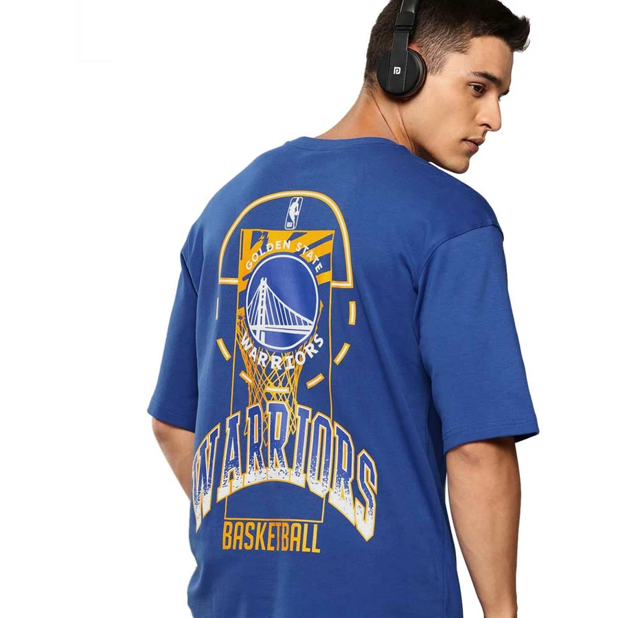 NBA GOLDEN STATE WARRIORS GRAPHIC OVERSIZED T-SHIRT 'BLUE'