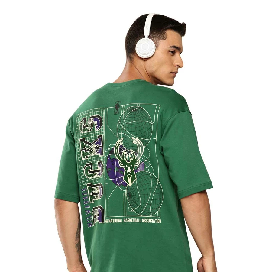 NBA MILWAUKEE BUCKS CITY OVERSIZED T-SHIRT 'GREEN'