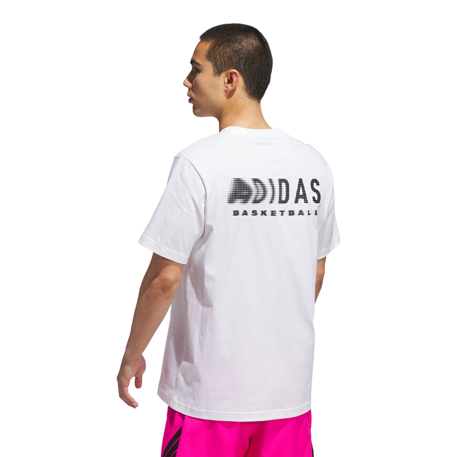 ADIDAS MEN'S BASKETBALL GRAPHIC TEE ' WHITE/BLACK'