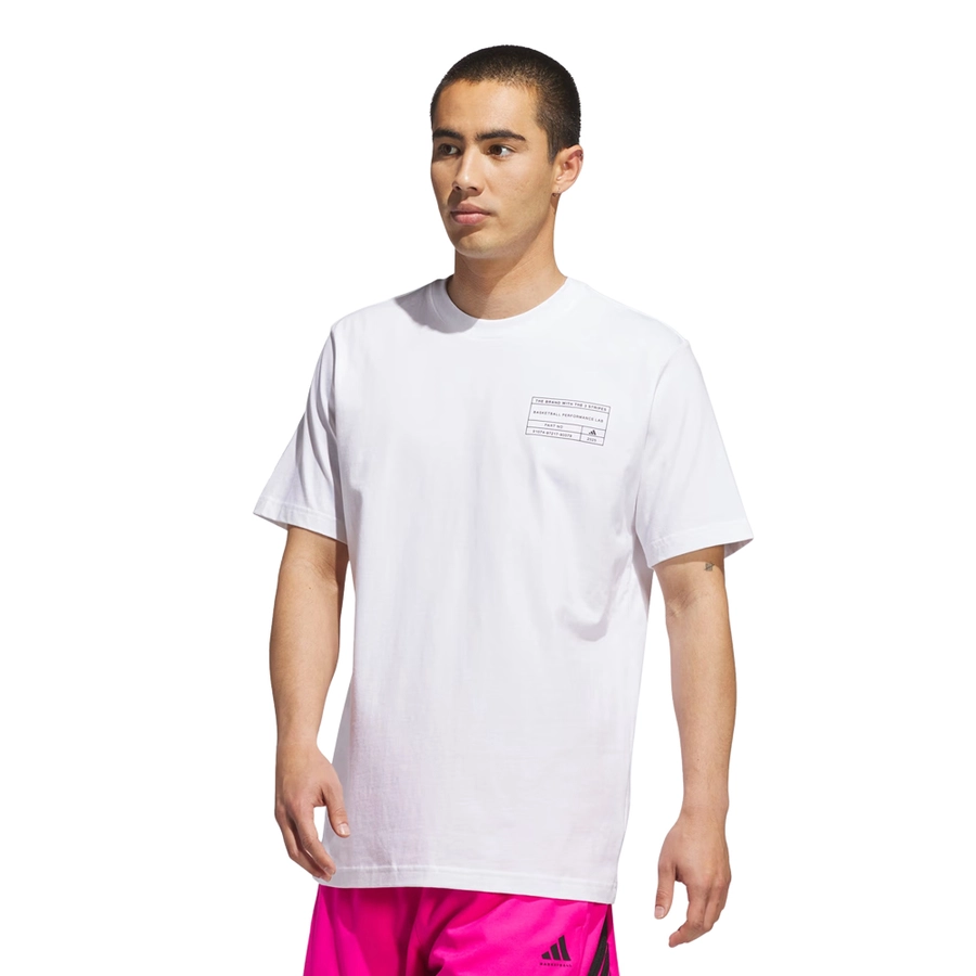 ADIDAS MEN'S BASKETBALL GRAPHIC TEE ' WHITE/BLACK'