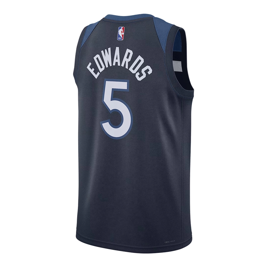 NIKE ANTHONY EDWARDS MINNESOTA TIMBERWOLVES ICON EDITION NBA SWINGMAN DRI-FIT JERSEY 'NAVY BLUE'