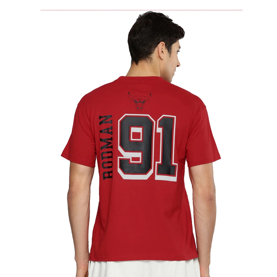 NBA DENNIS RODMAN CLASSIC NUMBERED OVERSIZED T-SHIRT 'RED'