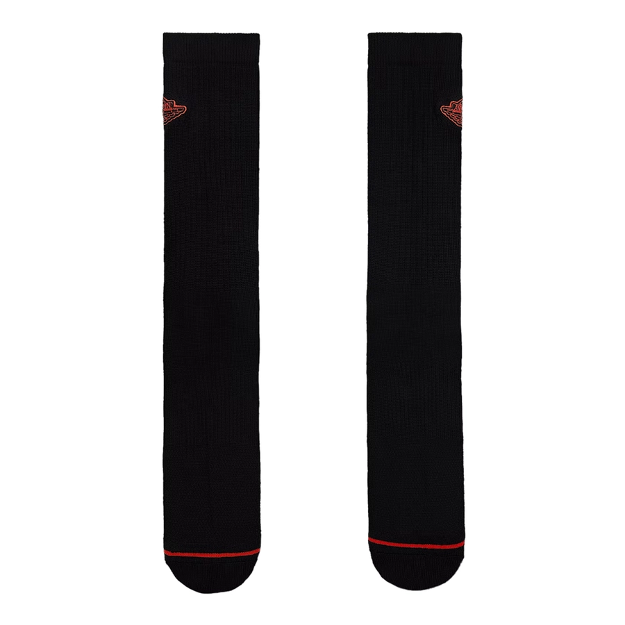 JORDAN EVERYDAY CUSHIONED CREW SOCKS (1 PAIR) 'BLACK/CHILE RED'