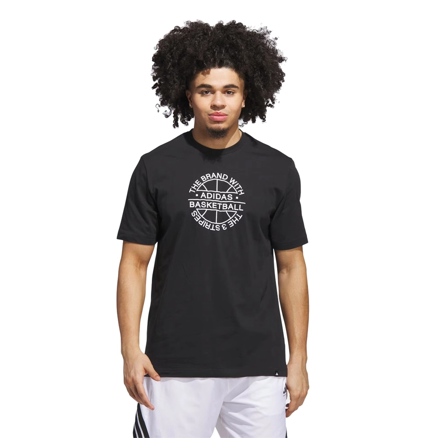 ADIDAS MEN'S BASKETBALL EMBLEM GRAPHIC TEE 'BLACK'