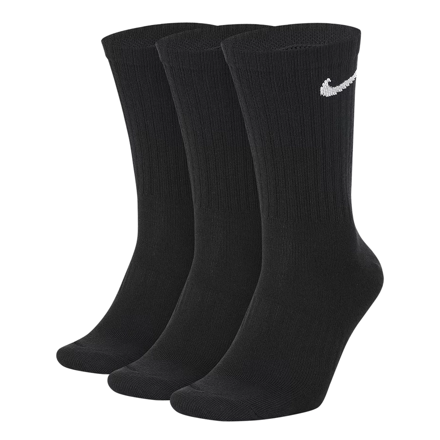 NIKE EVERYDAY LIGHTWEIGHT TRAINING CREW SOCKS (3 PAIRS) 'BLACK'