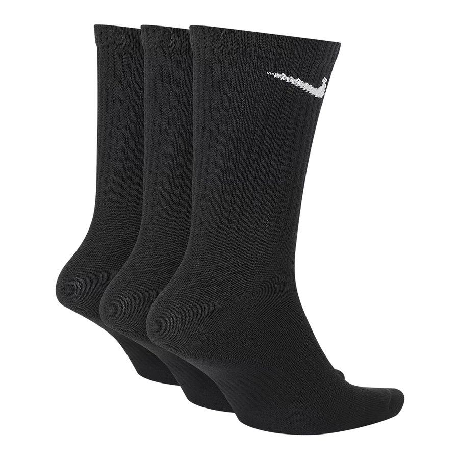 NIKE EVERYDAY LIGHTWEIGHT TRAINING CREW SOCKS (3 PAIRS) 'BLACK'