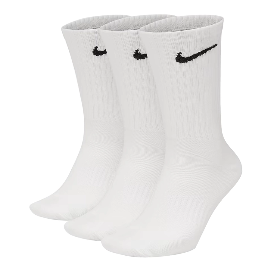 NIKE EVERYDAY LIGHTWEIGHT TRAINING CREW SOCKS (3 PAIRS) 'WHITE'