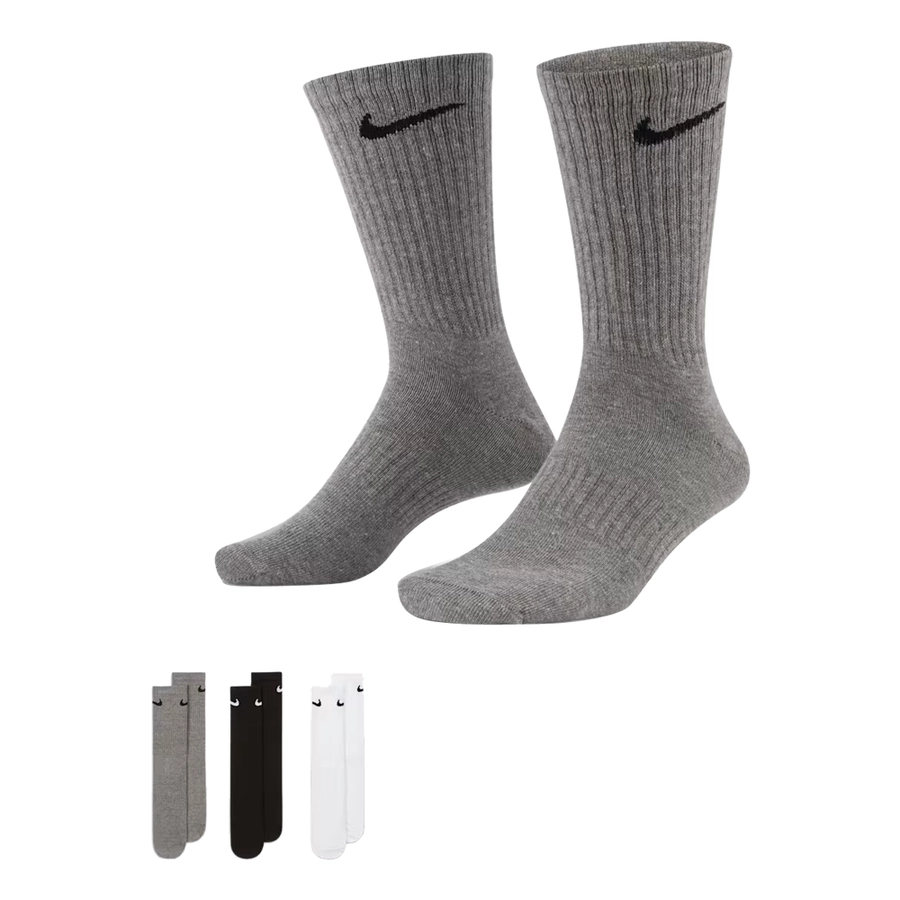 NIKE EVERYDAY LIGHTWEIGHT TRAINING CREW SOCKS (3 PAIRS) 'MULTI-COLOUR'