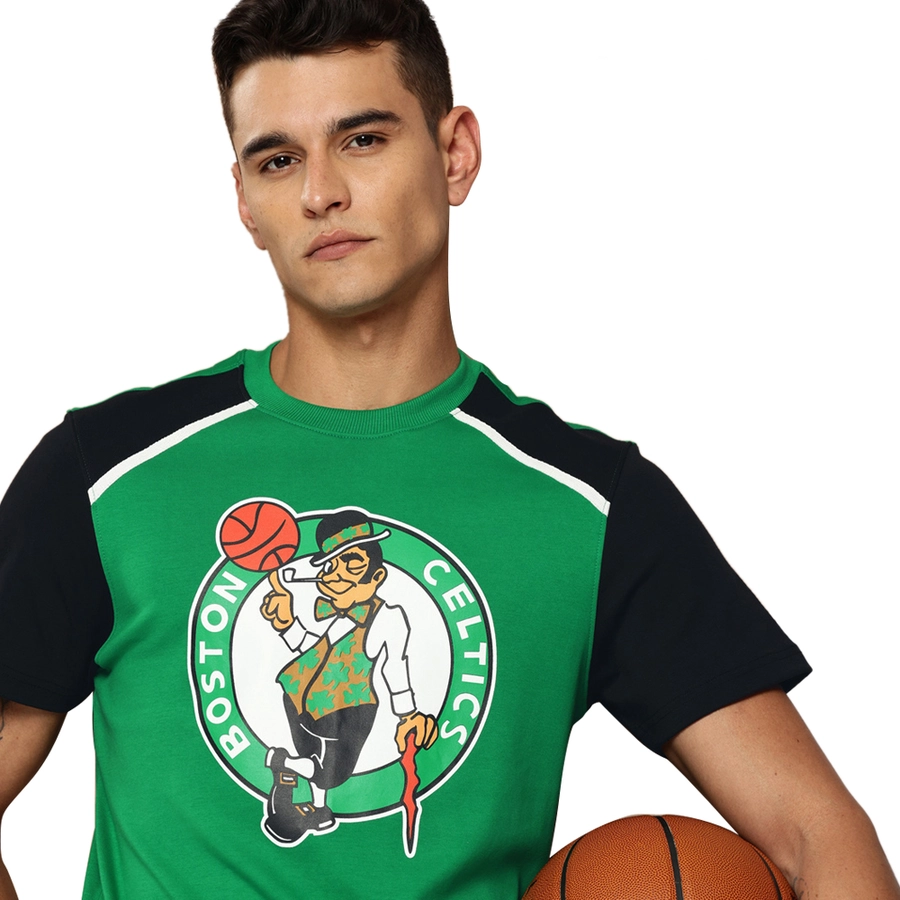 NBA BOSTON CELTICS PRINTED RAGLAN T-SHIRT 'GREEN'