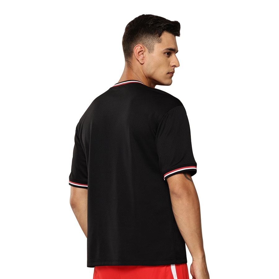 NBA CHICAGO BULLS V-NECK OVERSIZED JERSEY 'BLACK'