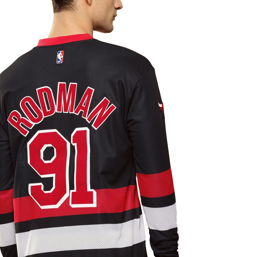 NBA DENNIS RODMAN CHICAGO BULLS FULL SLEEVE OVERSIZED JERSEY 'BLACK'