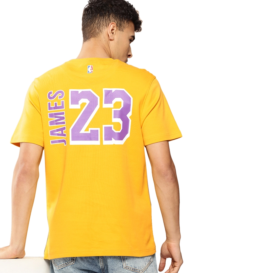 NBA LEBRON JAMES LOS ANGELES LAKERS CLASSIC PRINTED T-SHIRT 'YELLOW'