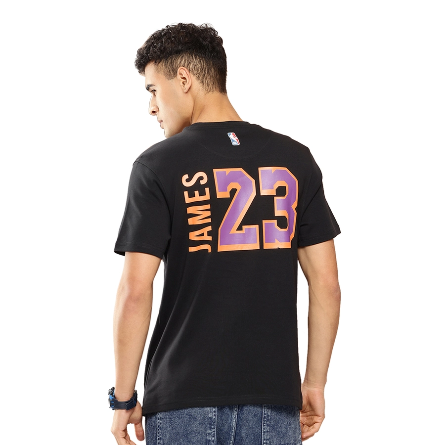 NBA LEBRON JAMES LOS ANGELES LAKERS CLASSIC PRINTED T-SHIRT 'BLACK'