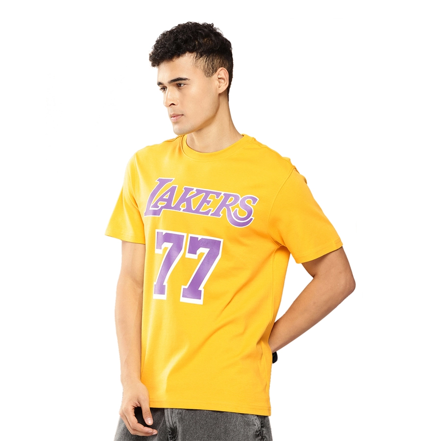 NBA LUKA DONCIC LOS ANGELES LAKERS CLASSIC PRINTED T-SHIRT 'YELLOW'