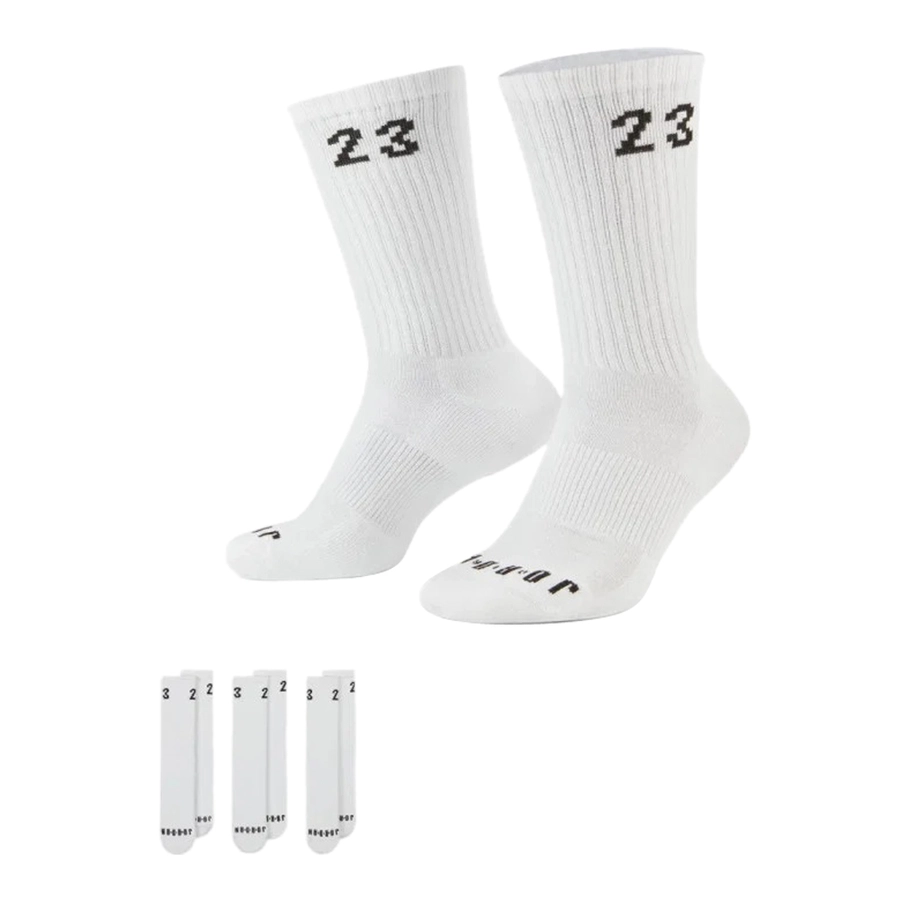 JORDAN ESSENTIALS CREW SOCKS (3 PAIRS) - 'WHITE'