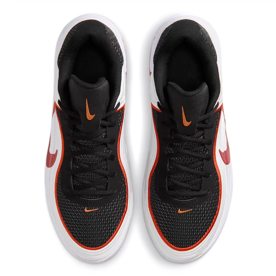 NIKE MEN'S PRECISION 8 LOW BASKETBALL SHOES 'BLACK/WHITE/PICANTE RED'