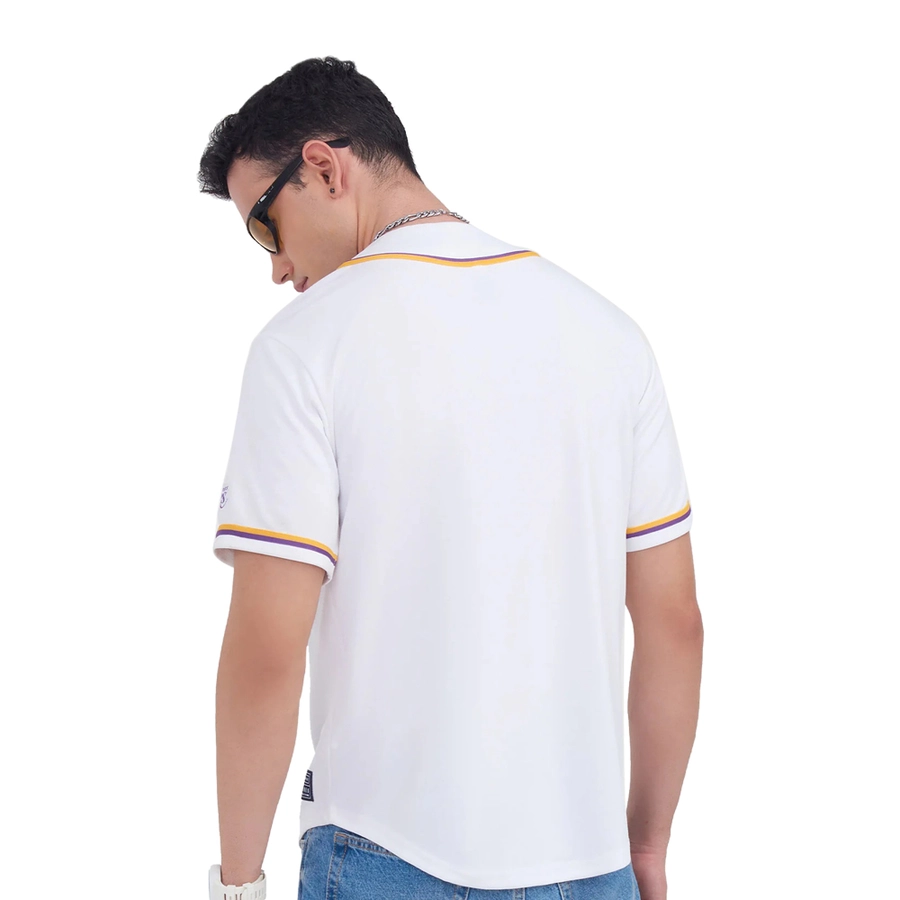 LOS ANGELES LAKERS TYPOGRAPHY BASEBALL SHIRT 'WHITE'