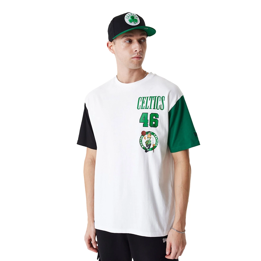 NEW ERA BOSTON CELTICS NBA CUT SEW OVERSIZED T-SHIRT 'WHITE'
