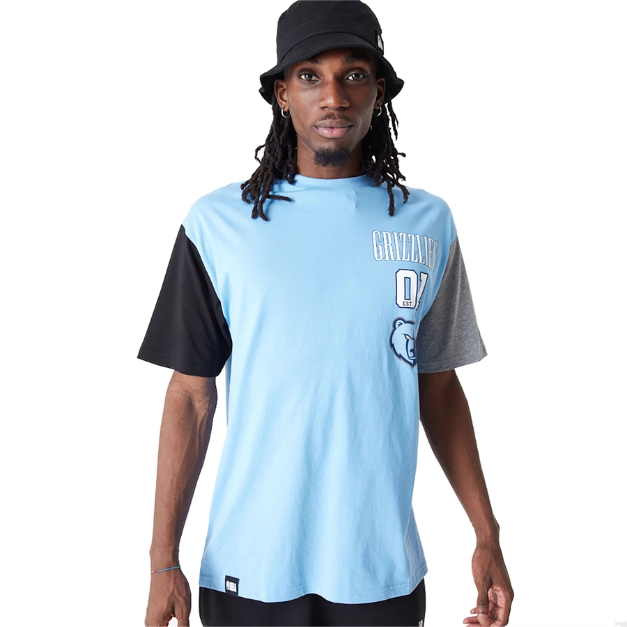 NEW ERA MEMPHIS GRIZZLIES NBA CUT SEW OVERSIZED T-SHIRT 'BLUE'