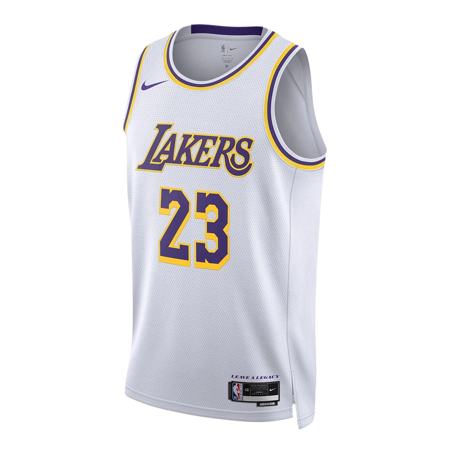 NIKE LOS ANGELES LAKERS LEBRON JAMES DRI-FIT NBA SWINGMAN ASSOCIATION EDITION JERSEY 'WHITE'