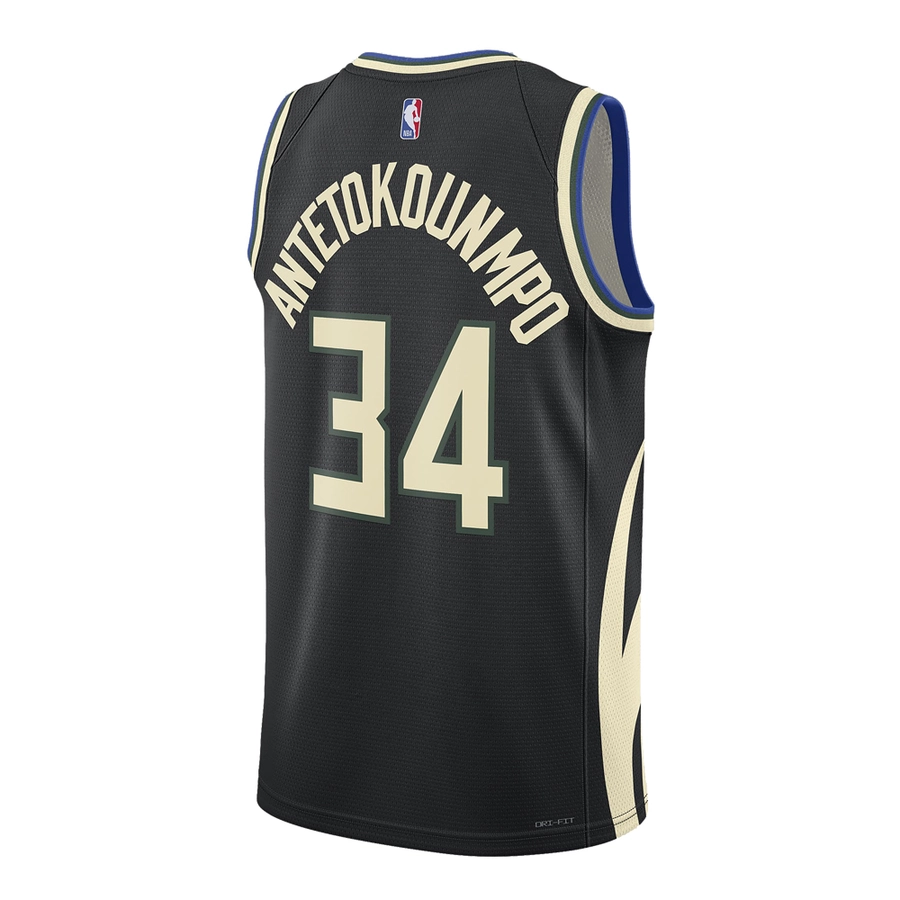 JORDAN MILWAUKEE BUCKS GIANNIS ANTETOKOUNMPO DRI-FIT NBA STATEMENT EDITION 2022/23 JERSEY 'BLACK'