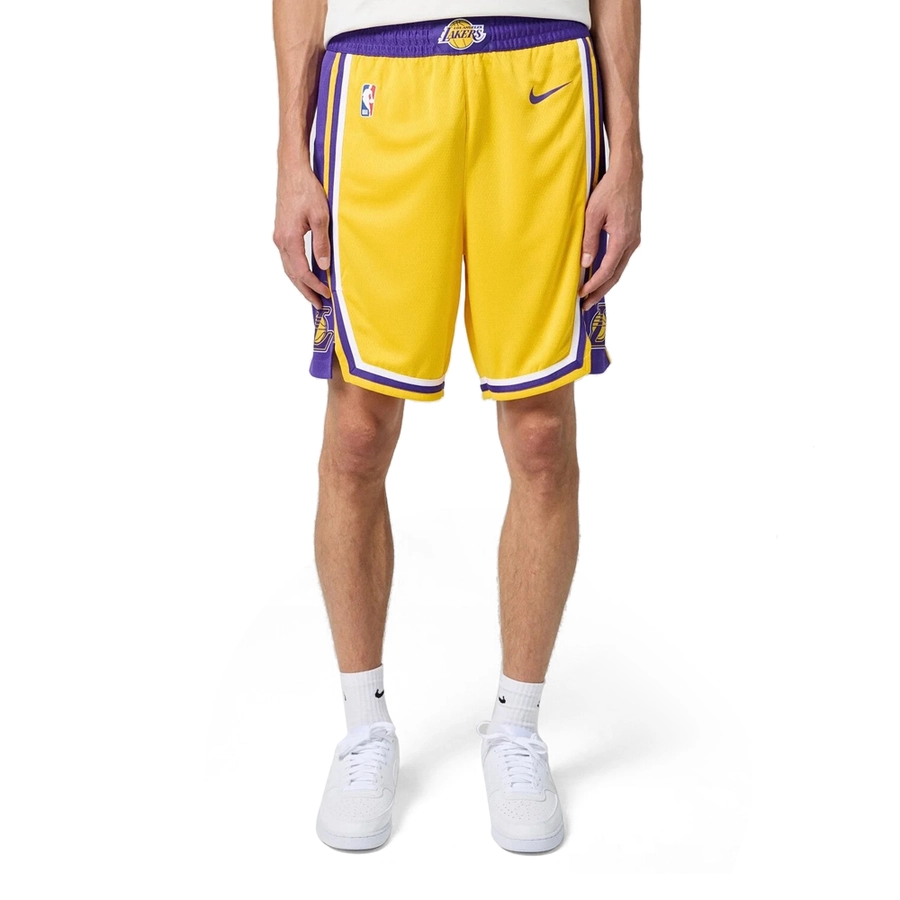 NIKE LOS ANGELES LAKERS ICON EDITION NBA SWINGMAN SHORTS 'YELLOW/PURPLE'
