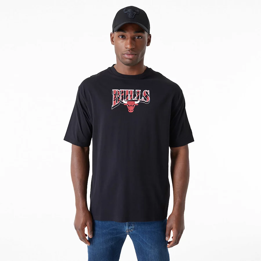 NEW ERA CHICAGO BULLS NBA CHAMPIONSHIP OVERSIZED T-SHIRT 'BLACK'