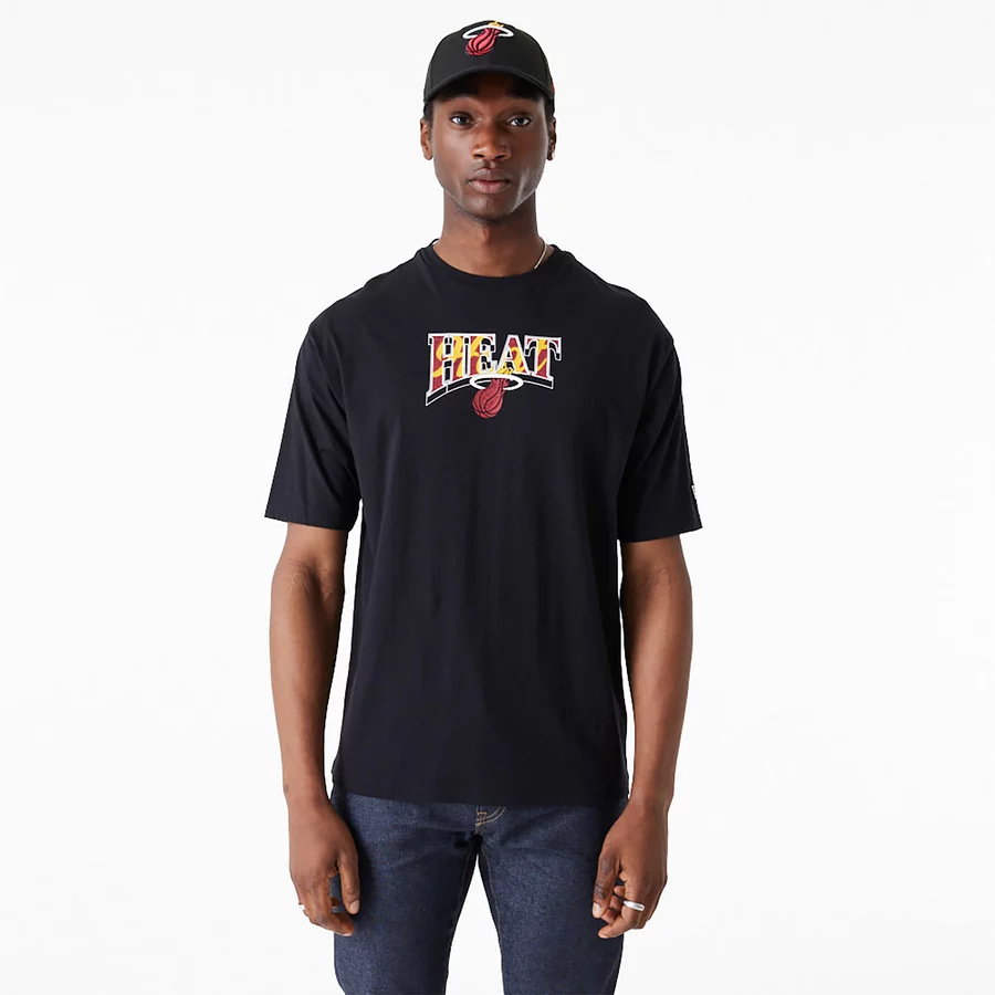 NEW ERA MIAMI HEAT NBA CHAMPIONSHIP OVERSIZED T-SHIRT 'BLACK'