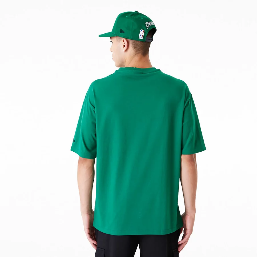NEW ERA BOSTON CELTICS NBA LARGE WORDMARK OVERSIZED T-SHIRT 'GREEN'