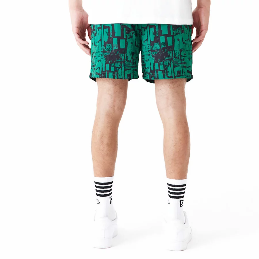 NEW ERA BOSTON CELTICS NBA ALL OVER PRINT SHORTS 'GREEN'