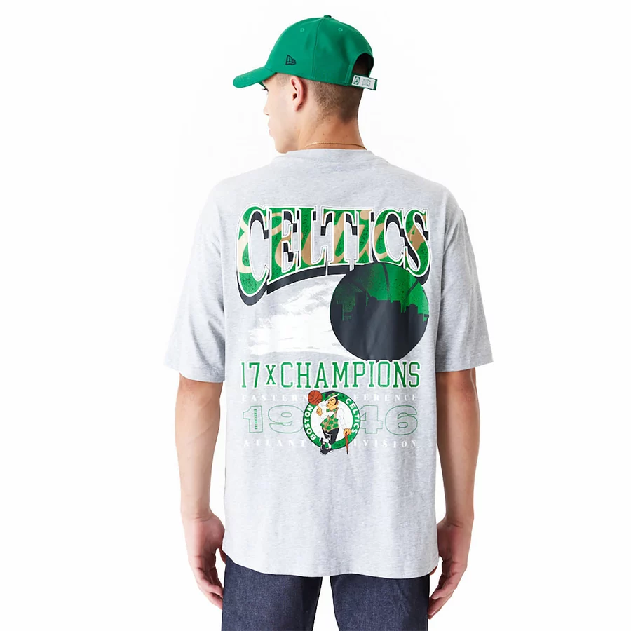 NEW ERA BOSTON CELTICS NBA CHAMPIONSHIP OVERSIZED T-SHIRT 'GREY'