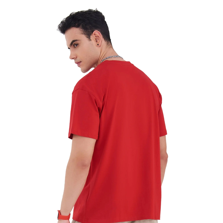 CHICAGO BULLS CHAMPIONS GRAPHIC PRINT OVERSIZED T-SHIRT 'RED'