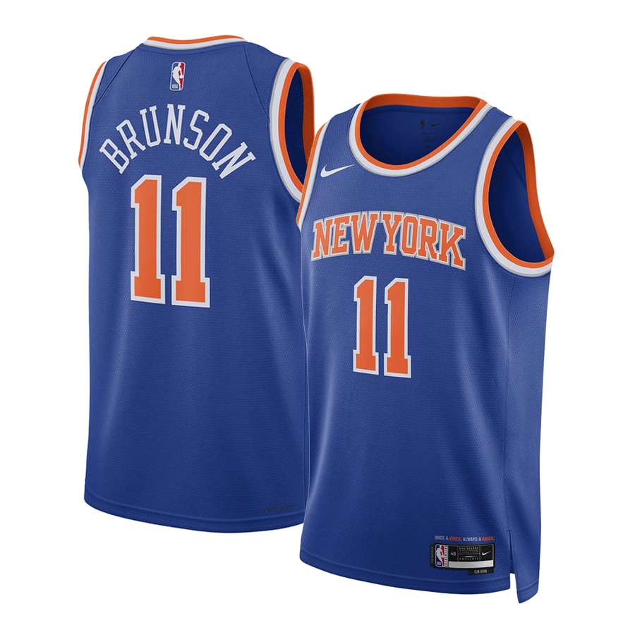 NIKE JALEN BRUNSON NEW YORK KNICKS ICON EDITION  DRI-FIT NBA SWINGMAN JERSEY 'BLUE'