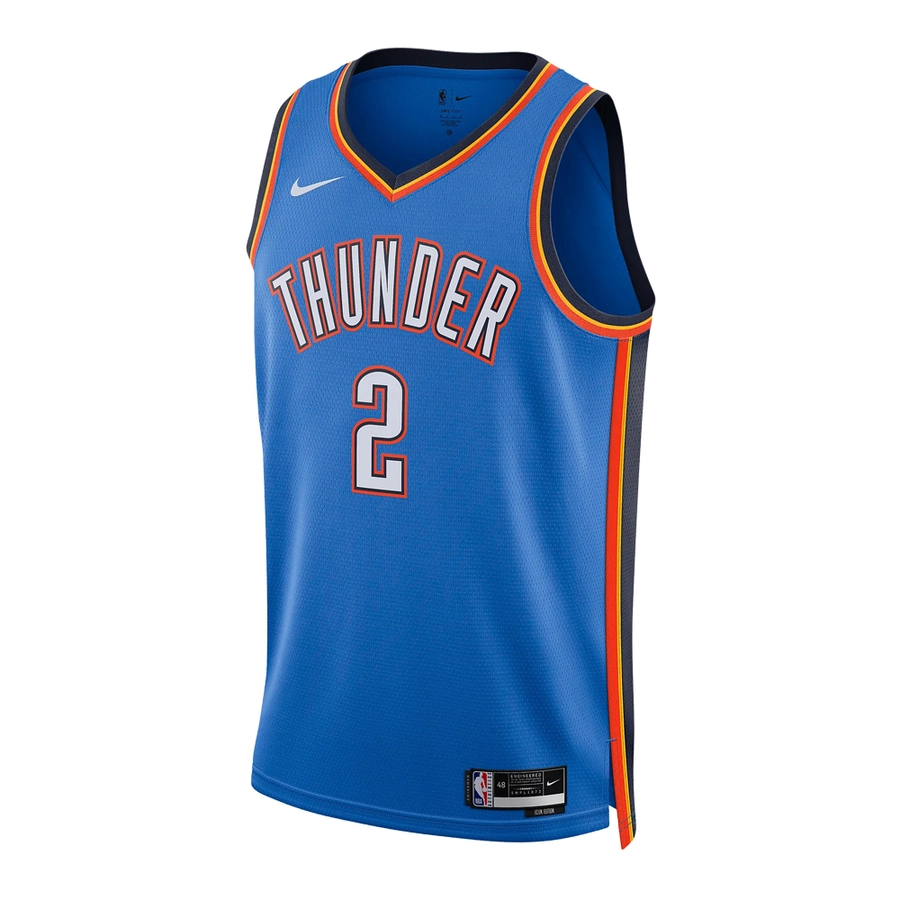 NIKE SHAI GILGEOUS-ALEXANDER OKLAHOMA CITY THUNDER ICON EDITION DRI-FIT NBA SWINGMAN JERSEY 'SIGNAL BLUE'