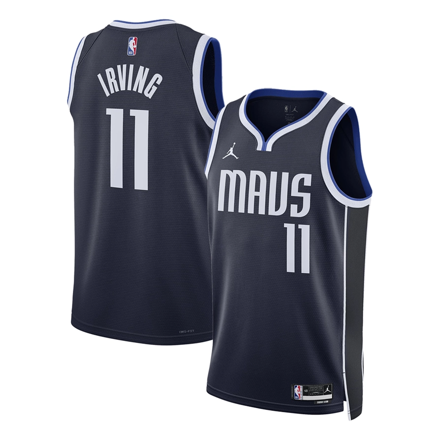 JORDAN KYRIE IRVING DALLAS MAVERICKS STATEMENT EDITION NBA DRI-FIT SWINGMAN JERSEY 'NAVY BLUE'
