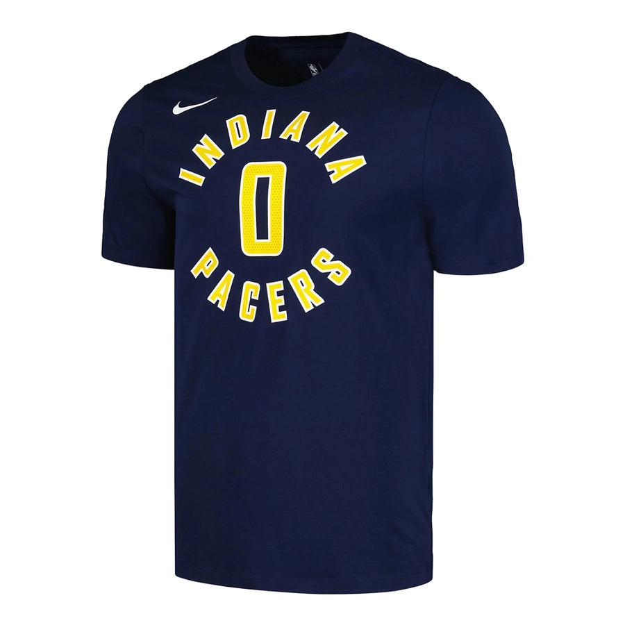 NIKE TYRESE HALIBURTON INDIANA PACERS ICON EDITION T-SHIRT 'NAVY BLUE'