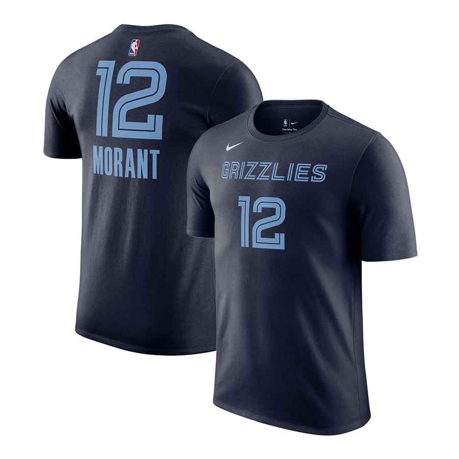 NIKE JA MORANT MEMPHIS GRIZZLIES NBA T-SHIRT 'NAVY BLUE'