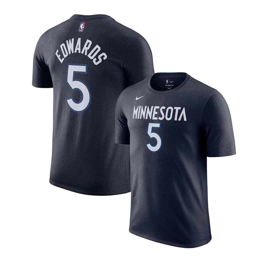 NIKE ANTHONY EDWARDS MINNESOTA TIMBERWOLVES #5 NBA T-SHIRT 'NAVY BLUE'