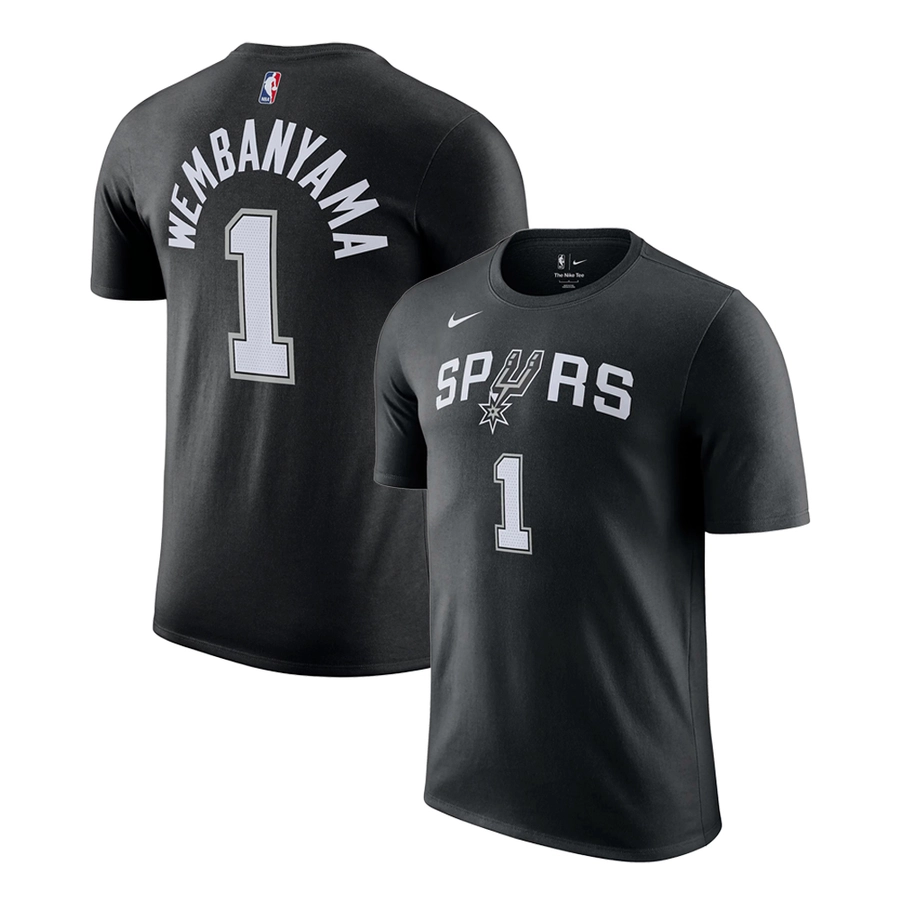 NIKE VICTOR WEMBANYAMA SAN ANTONIO SPURS NBA T-SHIRT 'BLACK'