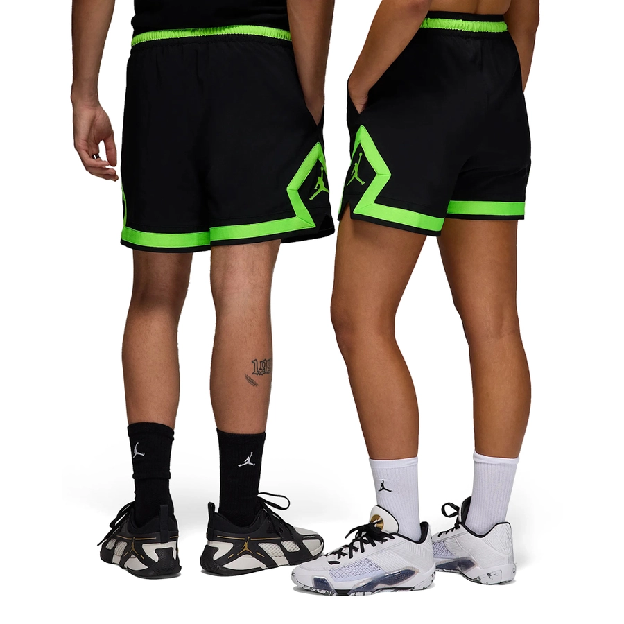 JORDAN SPORT DRI-FIT WOVEN DIAMOND SHORTS 'BLACK/ELECTRIC GREEN/ELECTRIC GREEN'