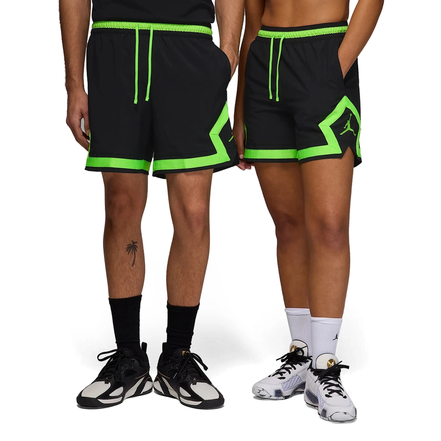 JORDAN SPORT DRI-FIT WOVEN DIAMOND SHORTS 'BLACK/ELECTRIC GREEN/ELECTRIC GREEN'