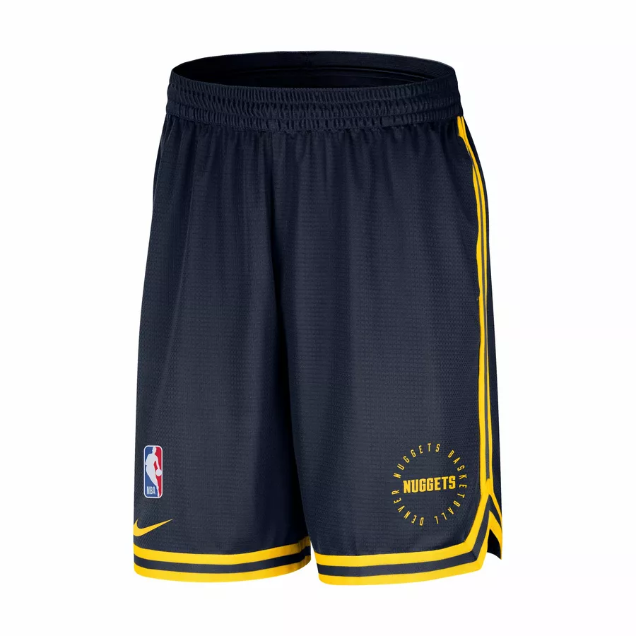 NIKE DENVER NUGGETS DNA NBA DRI-FIT 8 INCHES UNLINED PREGAME SHORTS 'COLLEGE NAVY/AMARILLO'